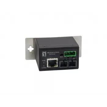 LevelOne RJ45 uz ST Fast Ethernet industriālais multivides pārveidotājs, daudzmodu šķiedra, 2 km, -40 °C līdz 75 °C