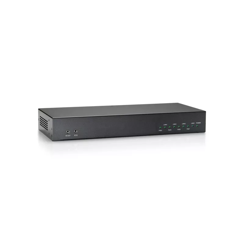 LevelOne HDMI raidītājs pa Cat.5 kabeli, HDBaseT, 100 m, 4 kanālu izejas, 802.3af PoE