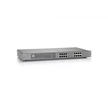 LevelOne 16 portu Fast Ethernet PoE slēdzis, 802.3at/af PoE, 120 W