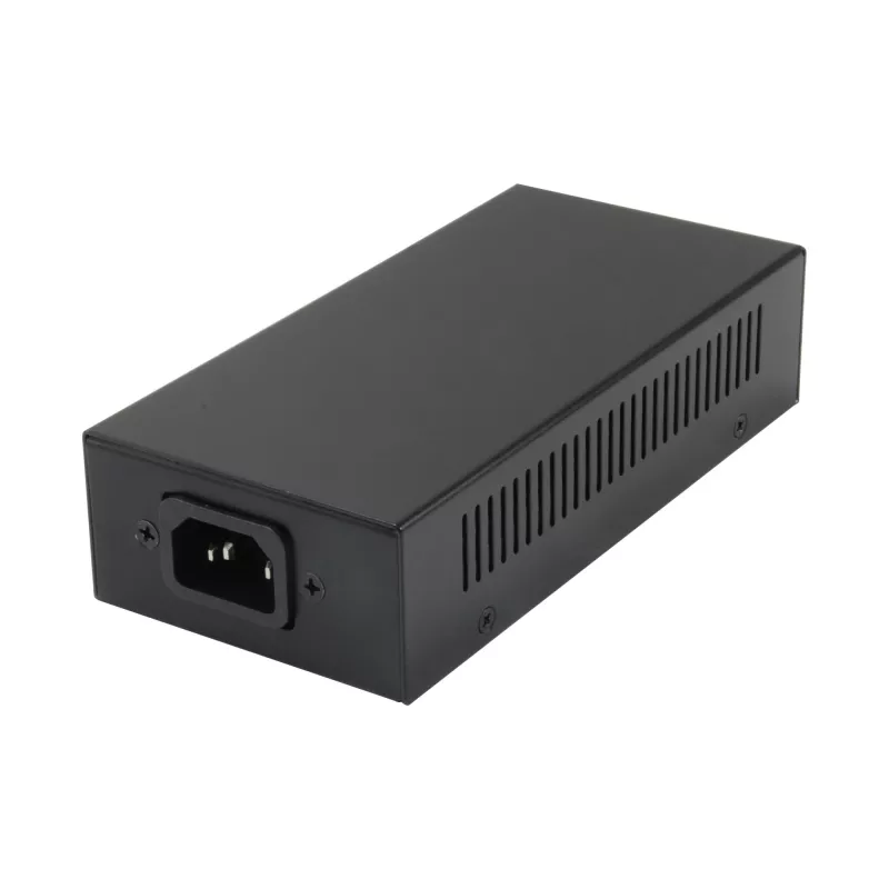 LevelOne Gigabit PoE inžektors, 60W, 802.3at/af PoE, Gigabit Ethernet, 10,100,1000 Mbit/s, IEEE 802.3af, IEEE 802.3at, IEEE 802.3bt, Melns, Barošana, 60 W