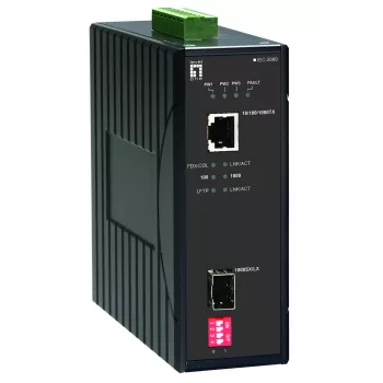 LevelOne RJ45–SFP Gigabit industriālais multivides pārveidotājs, no -40°C līdz 75°C