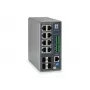 LevelOne TURING 12 portu L3 Lite pārvaldīts gigabitu industriālais slēdzis, 8 PoE izejas, 240W, 802.3at/af PoE, 4 x SFP, -40°C līdz 75°C