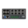 LevelOne TURING 12 portu L3 Lite pārvaldīts gigabitu industriālais slēdzis, 8 PoE izejas, 240W, 802.3at/af PoE, 4 x SFP, -40°C līdz 75°C