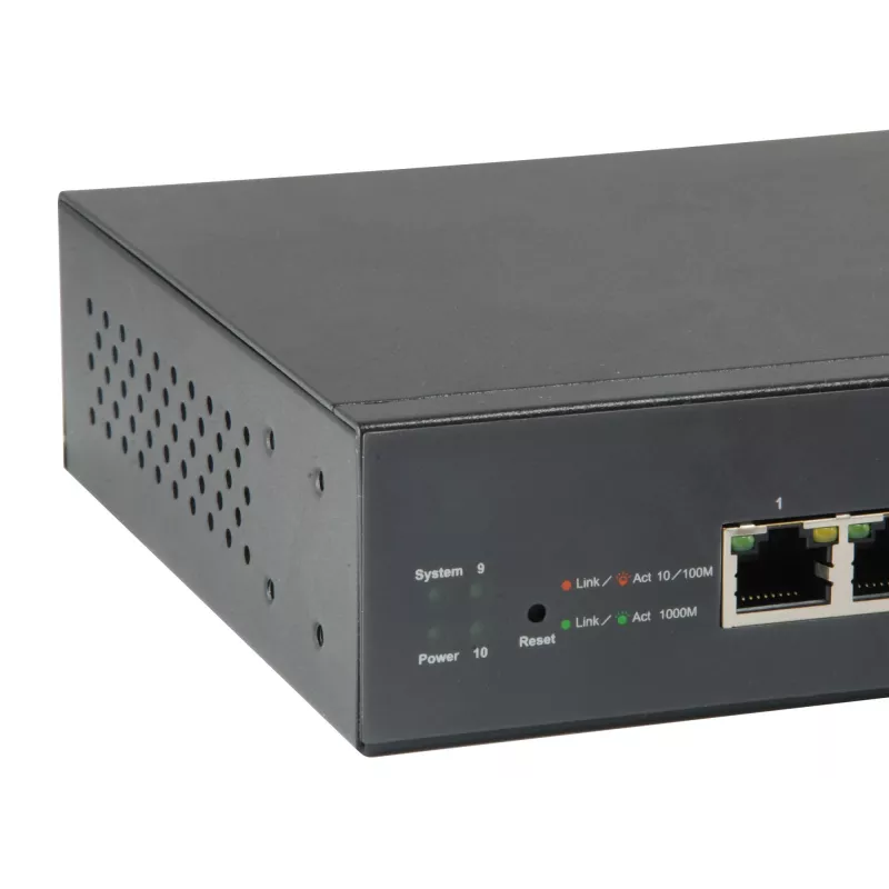 LevelOne 10-Portu tīmekļa viedais Gigabit PoE slēdzis, 8 PoE izejas, 2 x Gigabit SFP, 70W