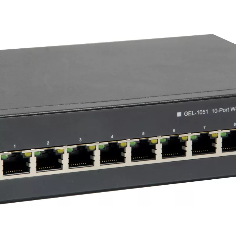 LevelOne 10-Portu tīmekļa viedais Gigabit PoE slēdzis, 8 PoE izejas, 2 x Gigabit SFP, 70W
