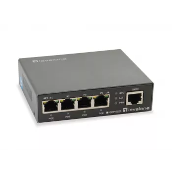 LevelOne 5 portu Gigabit PoE slēdzis, 802.3at/af PoE, 4 PoE izejas, 60W