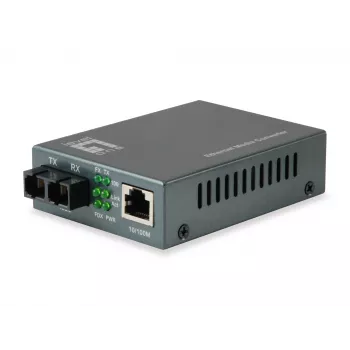 LevelOne RJ45 uz SC Fast Ethernet multivides pārveidotājs, vienmoda šķiedra, 1550nm, 120km