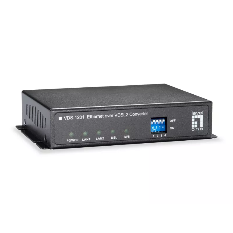 LevelOne VDS-1201 tīkla multivides pārveidotājs 100 Mbit/s Melns