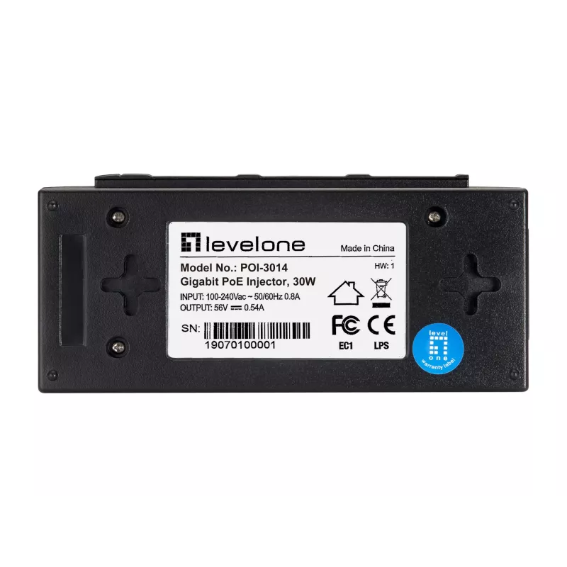 LevelOne POI-3014 PoE adapteris Fast Ethernet, Gigabit Ethernet 52 V