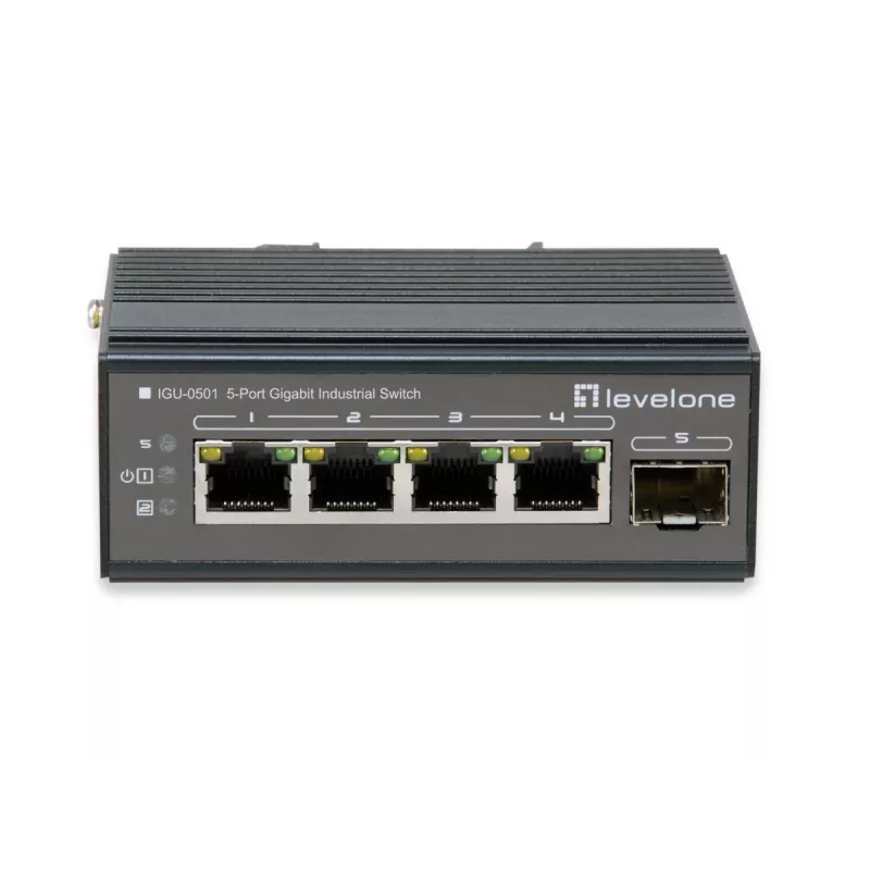 Tīkla komutators LevelOne IGU-0501 Gigabit Ethernet PoE melns