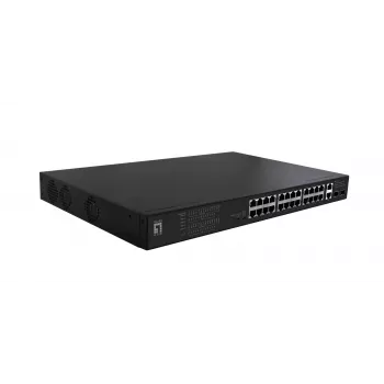 LevelOne FGP-2831 tīkla slēdzis nevadāms Fast Ethernet (10/100) ar jaudu caur Ethernet (PoE) 1U melns
