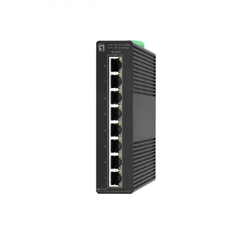 Pārvaldāms tīkla slēdzis LevelOne Hilbert 8 pieslēgvietu industriālais Gigabit PoE Smart Lite slēdzis