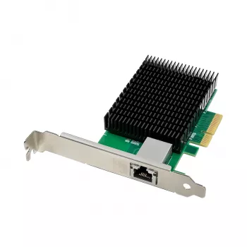 LevelOne 10-Gigabitu PCIe x4 tīkla karte, 1 x RJ45, iekšēja, vadu, PCI Express, Ethernet, 10000 Mbit/s, zaļa