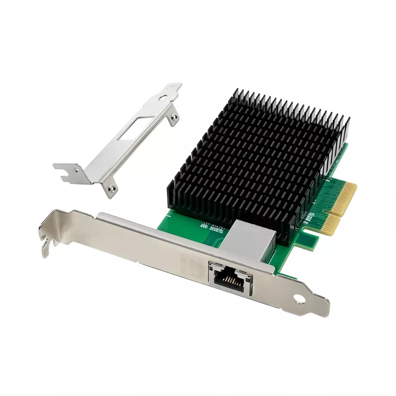 LevelOne 10-Gigabitu PCIe x4 tīkla karte, 1 x RJ45, iekšēja, vadu, PCI Express, Ethernet, 10000 Mbit/s, zaļa