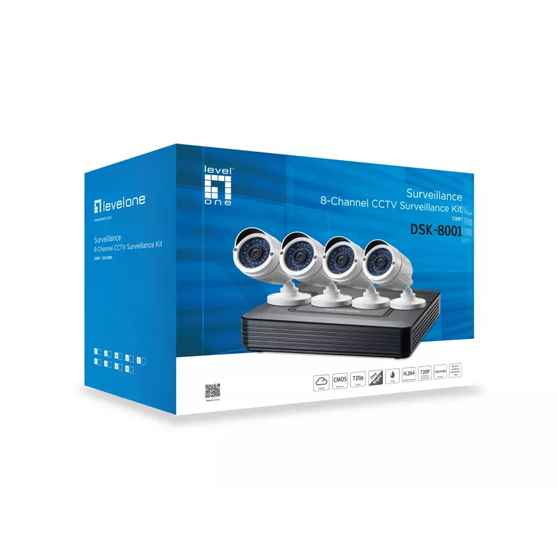 LevelOne DSK-8001 videonovērošanas komplekts Vadu 8 kanāli