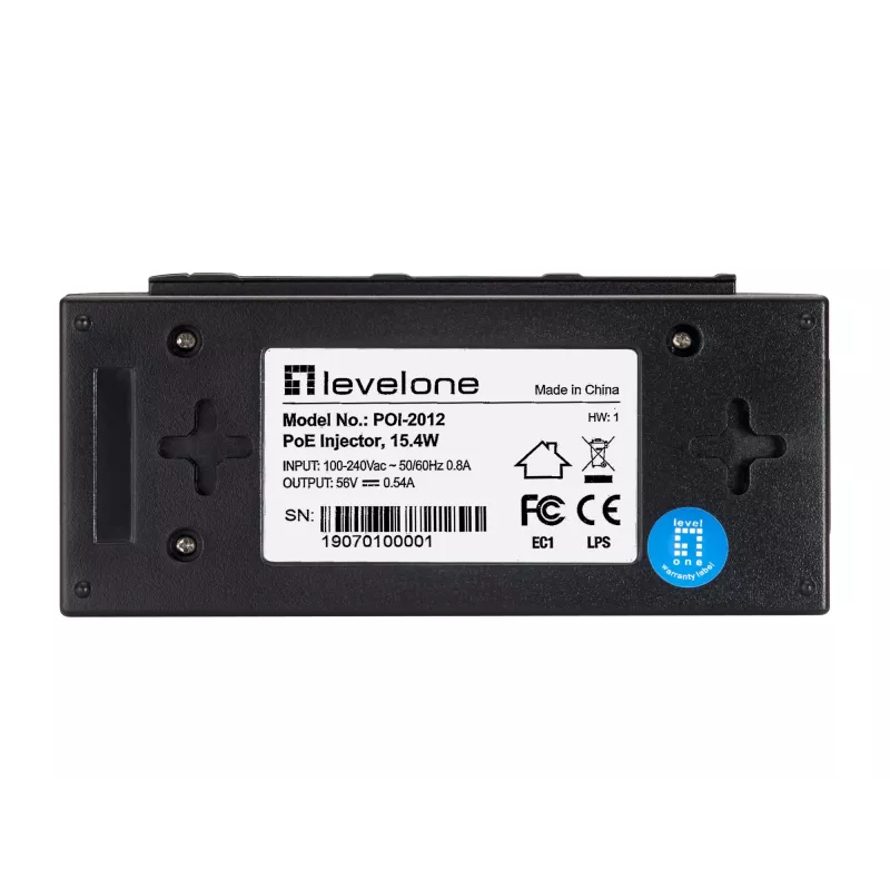 LevelOne POI-2012 PoE adapteris, Fast Ethernet, 52 V
