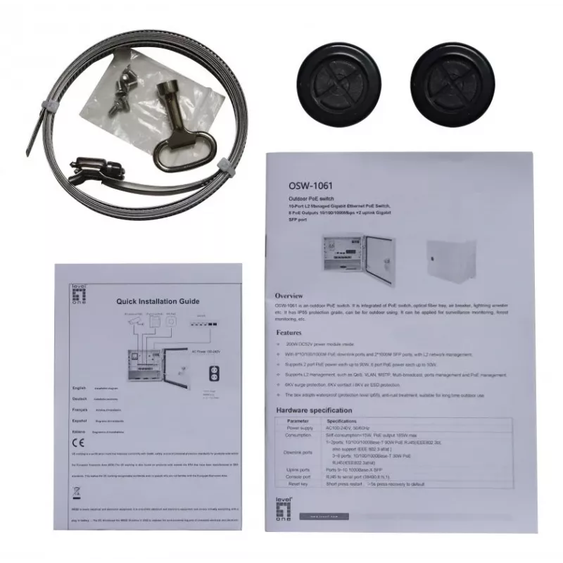LevelOne OSW-1031 tīkla komutators Nevadāms 2.5G Ethernet (100/1000/2500) Power over Ethernet (PoE) Melns