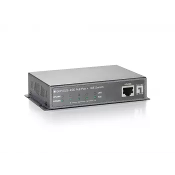 LevelOne 5 portu Gigabit PoE komutators, 61,6 W, 802.3af PoE, 4 PoE izejas, komplektā strāvas adapteris