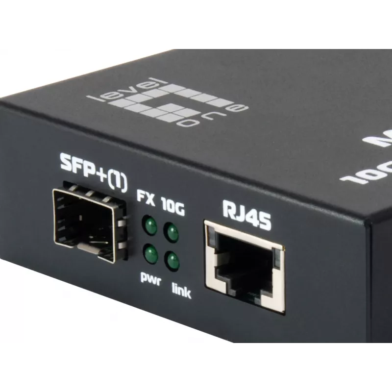 LevelOne GVT-0500 tīkla multivides pārveidotājs 10000 Mbit/s Melns
