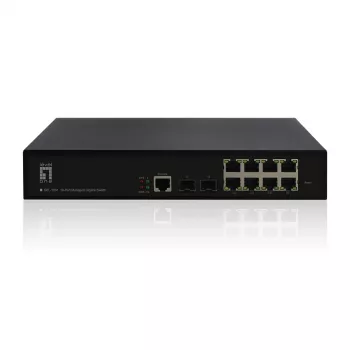 LevelOne KILBY 10 portu L2 pārvaldāms gigabitu slēdzis, 2 x SFP, pārvaldāms, L2, Gigabit Ethernet (10/100/1000), montāža statīvā