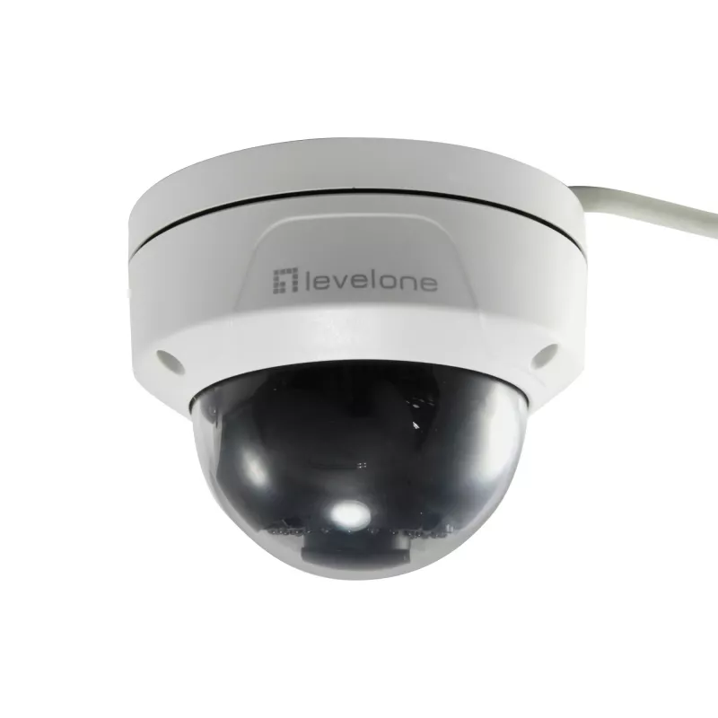 LevelOne GEMINI fiksēta kupolveida IP tīkla kamera, 2 megapikseļi, H.265, pret vandālismu aizsargāta, 802.3af PoE, iekštelpām/ārtelpām