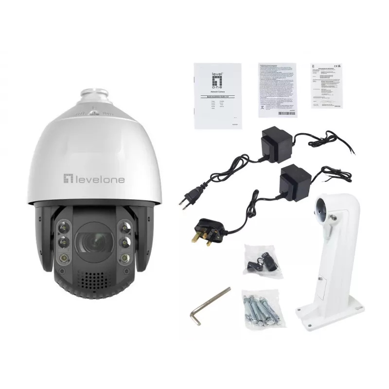 LevelOne FCS-4072 GEMINI PTZ IP kamera, 4 MP, 32x tālummaiņa, H.265, IR 200 m, iekštelpām/ārtelpām
