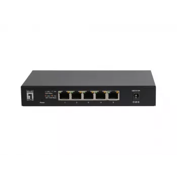 5-Port Unmanaged 2.5G Ethernet Switch LEVELONE GEU-0525 — 5× 2.5G RJ-45, nevadāms, 25 Gbit/s komutācijas jauda, piestiprināms pie sienas