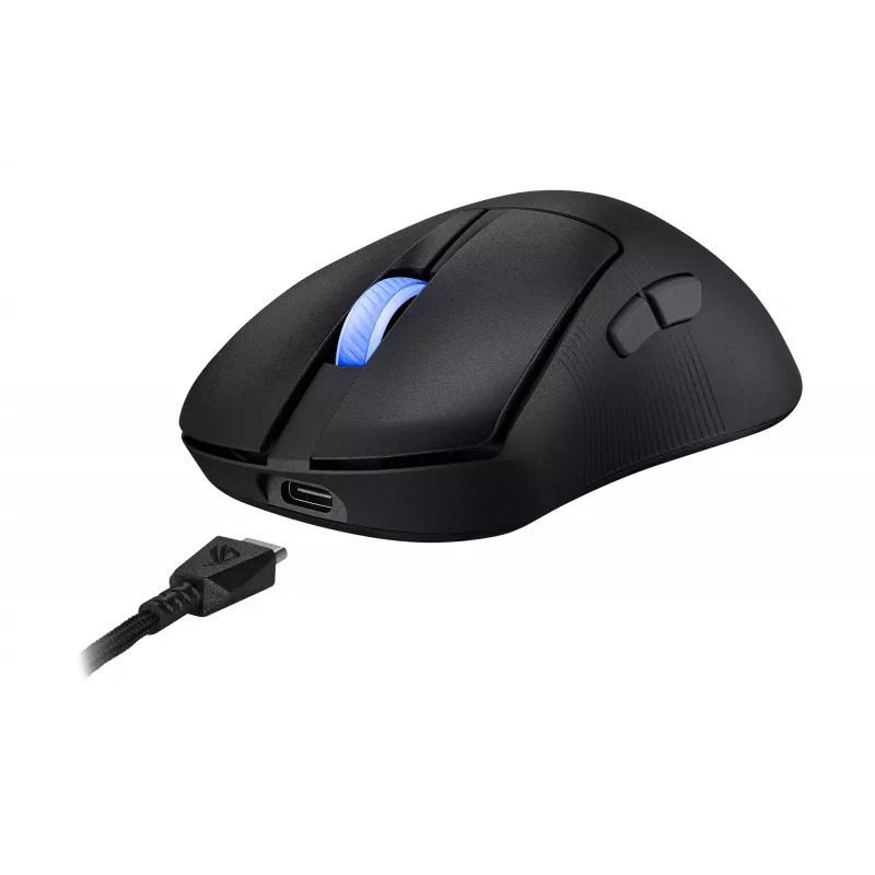 ASUS ROG Keris II Ace Wireless AimPoint Melns pele Spēles Labās rokas RF Bezvadu + Bluetooth + USB A tipa Optiskais 42000 DPI