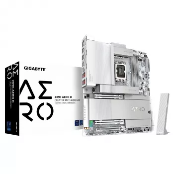 GIGABYTE Z890 AERO D mātesplate - atbalsta Intel Core Ultra (2. sērijas) procesorus, 16+1+2 fāžu VRM, līdz 9500MHz DDR5 (OC), PCIe 5.0 M.2, Wi-Fi 7, Thunderbolt 5