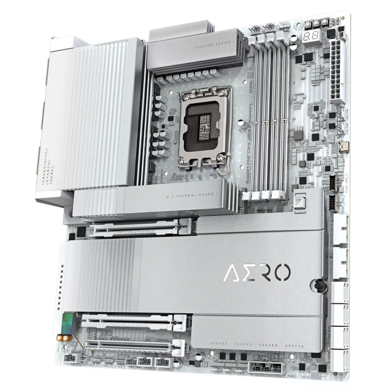 GIGABYTE Z890 AERO D mātesplate - atbalsta Intel Core Ultra (2. sērijas) procesorus, 16+1+2 fāžu VRM, līdz 9500MHz DDR5 (OC), PCIe 5.0 M.2, Wi-Fi 7, Thunderbolt 5