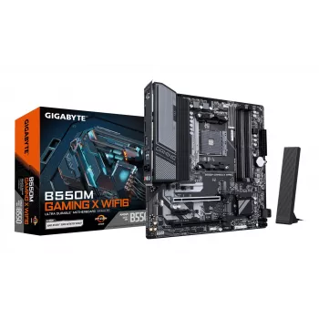 GIGABYTE B550M GAMING X WIFI6 mātesplate - AMD Ryzen 5000 CPU, 5+3 fāžu VRM, līdz 3200MHz DDR4, 1xPCIe 4.0 + 1xPCIe 3.0 M.2, Wi-Fi 6, 1GbE LAN, USB 3.2 Gen 1