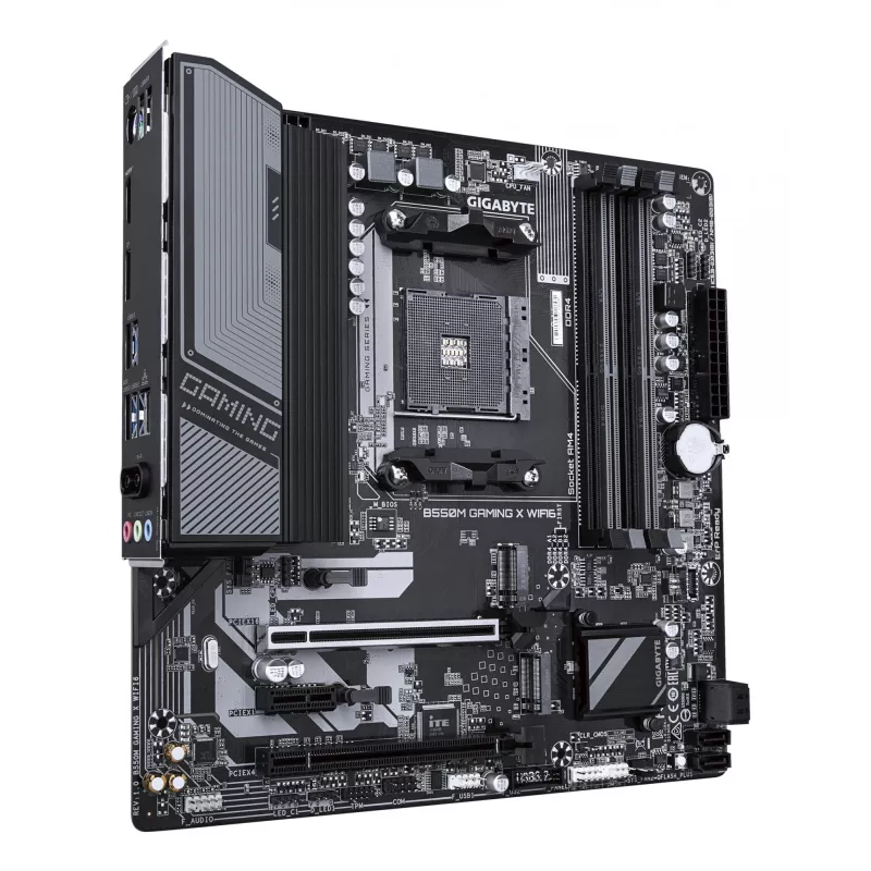 GIGABYTE B550M GAMING X WIFI6 mātesplate - AMD Ryzen 5000 CPU, 5+3 fāžu VRM, līdz 3200MHz DDR4, 1xPCIe 4.0 + 1xPCIe 3.0 M.2, Wi-Fi 6, 1GbE LAN, USB 3.2 Gen 1