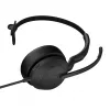 Jabra Evolve2 50 austiņas, vadu, galvas stīpa, birojam/zvanu centram, USB Type-C / USB Type-A, Bluetooth, melnas