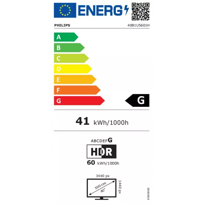 Philips 5000 sērijas 40B1U5601H/00 datora monitors 101,6 cm (40 collas) 3440 x 1440 pikseļi Wide Quad HD LCD melns