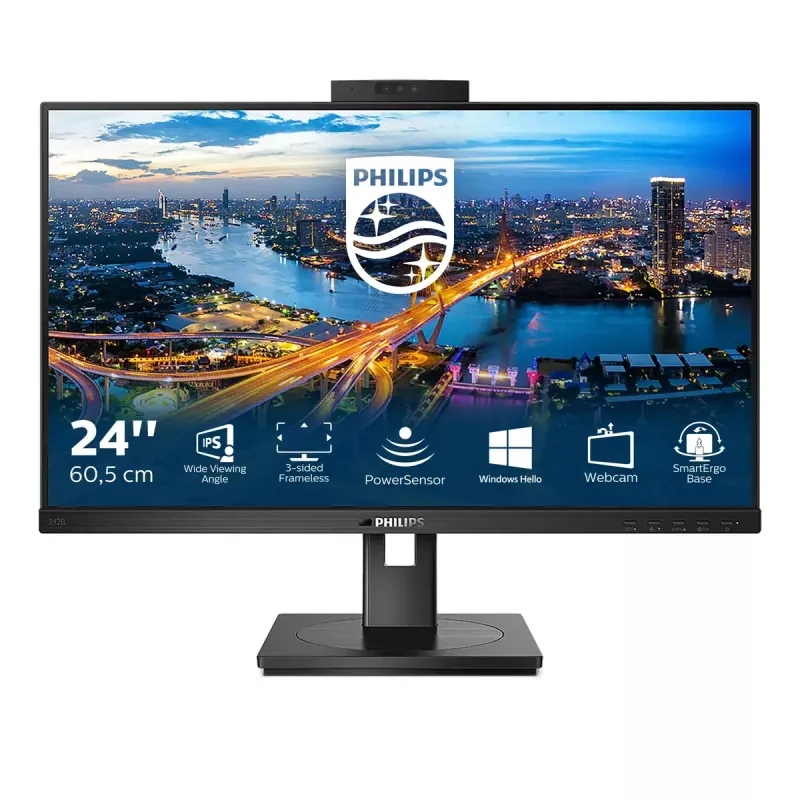 Philips B Line 242B1H/00 datora monitors 60,5 cm (23,8 colli) 1920 x 1080 pikseļi Full HD LED Melns