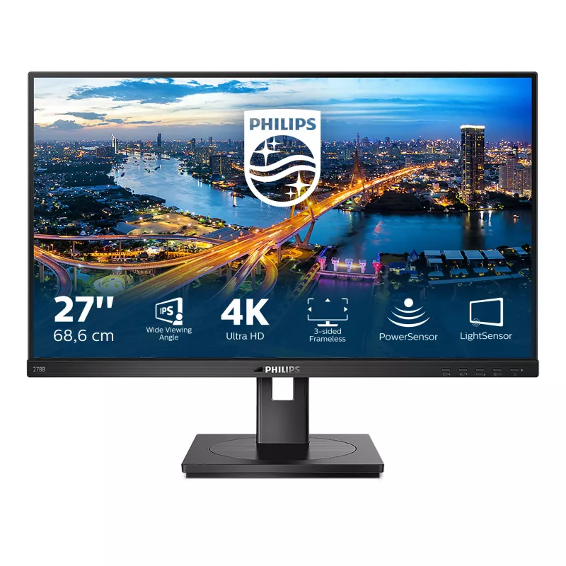 Philips B Line 278B1/00 datora monitors 68,6 cm (27 colli) 3840 x 2160 pikseļi 4K Ultra HD LED Melns