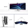 Philips 49B2U6903CH/00 datora monitors 124.5 cm (49 colli) 5120 x 1440 pikseļi Dual QHD LCD Pelēks