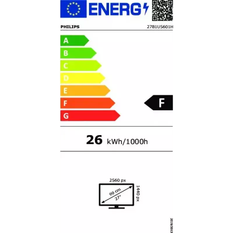 Philips 5000 sērijas 27B1U5601H/00 datora monitors 68,6 cm (27 collas) 2560 x 1440 pikseļi Quad HD LCD Melns