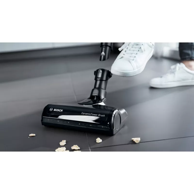 Bosch BSS711W stieņa putekļsūcējs/elektriskā slota Baterija Sausā Bez maisiņa 0.3 L Melna, Sudraba, Balta