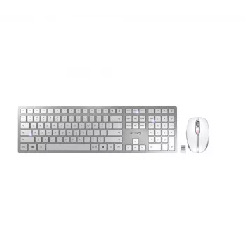 CHERRY DW 9100 plāns tastatūra Pele iekļauta Universāls RF Bezvadu + Bluetooth QWERTY ASV angļu Sudraba