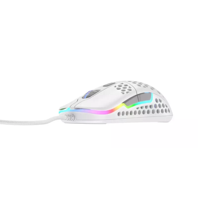 XTRFY M42 piemērota abām rokām spēļu pele — optiskais sensors, 16 000 DPI, USB Type‑A, balta, RGB