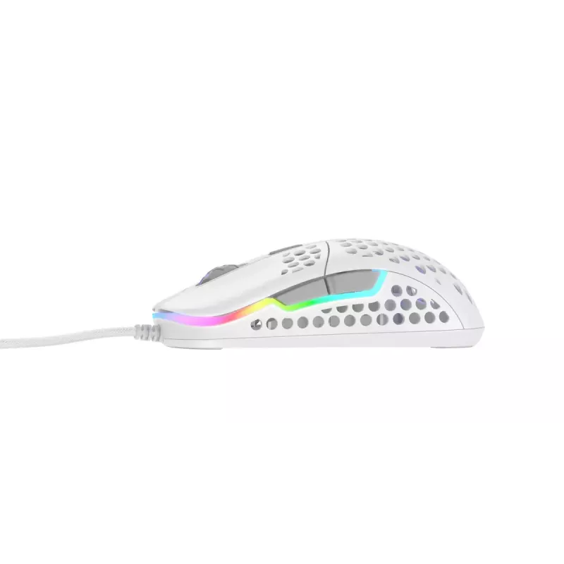XTRFY M42 piemērota abām rokām spēļu pele — optiskais sensors, 16 000 DPI, USB Type‑A, balta, RGB