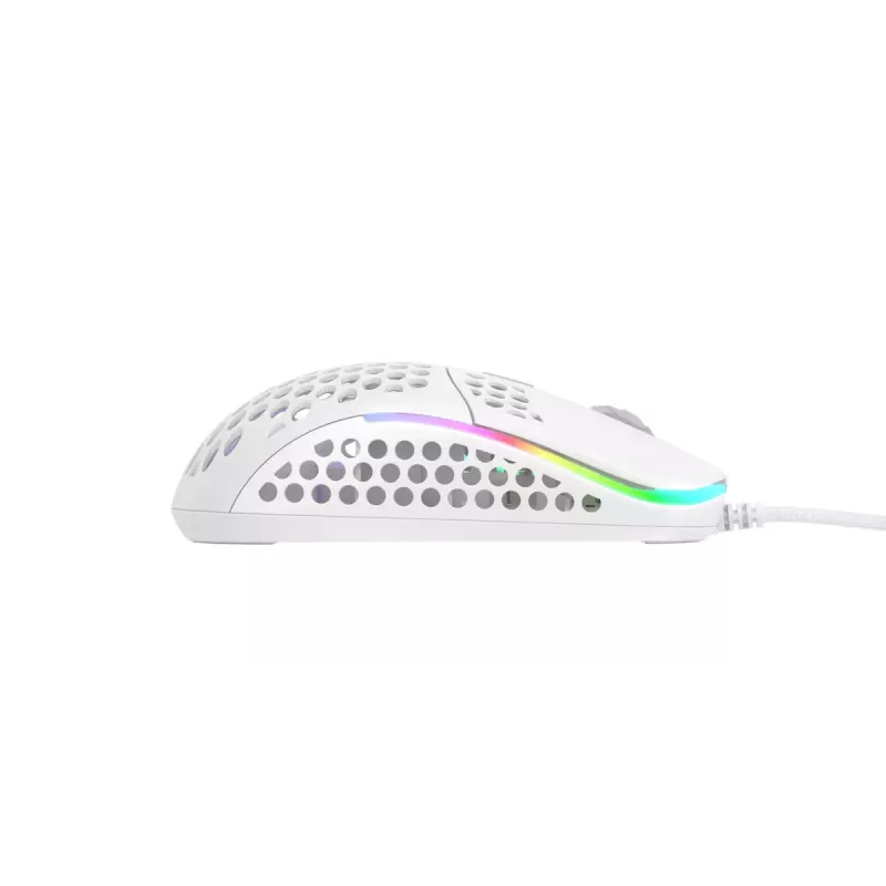 XTRFY M42 piemērota abām rokām spēļu pele — optiskais sensors, 16 000 DPI, USB Type‑A, balta, RGB