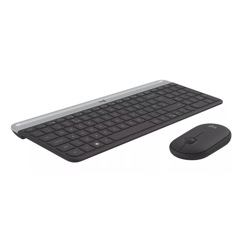 LOGITECH plānā bezvadu tastatūras un peles komplekts Mk470 - Graphite - Azerty franču