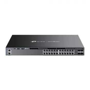 TP-Link Omada 24 portu gigabitu viedais L3 slāņa PoE+ slēdzis ar 4 10G slotiem