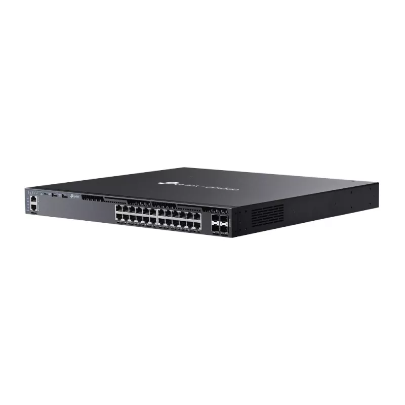 TP-Link Omada 24 portu gigabitu viedais L3 slāņa PoE+ slēdzis ar 4 10G slotiem