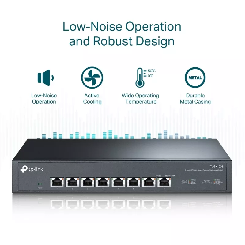 Nepārvaldāms slēdzis TP-Link TL-SX1008, 8 portu 10G, galddatoram/statīvam