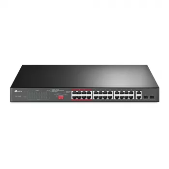 TP-Link 24 portu 10/100 Mb/s + 2 portu gigabitu nevadāms PoE+ komutators