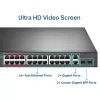 TP-Link 24 portu 10/100 Mb/s + 2 portu gigabitu nevadāms PoE+ komutators