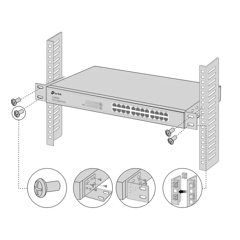 Montāžas komplekts TP-Link Omada Rack Mount Kit 13 collu metāla melns